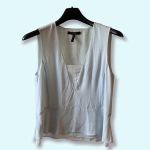 BCBG Max Azria Peplum Blouse Top - Blue